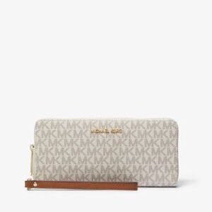 Michael Kors Jet Set Travel Large Logo Monogram Wristlet EUC